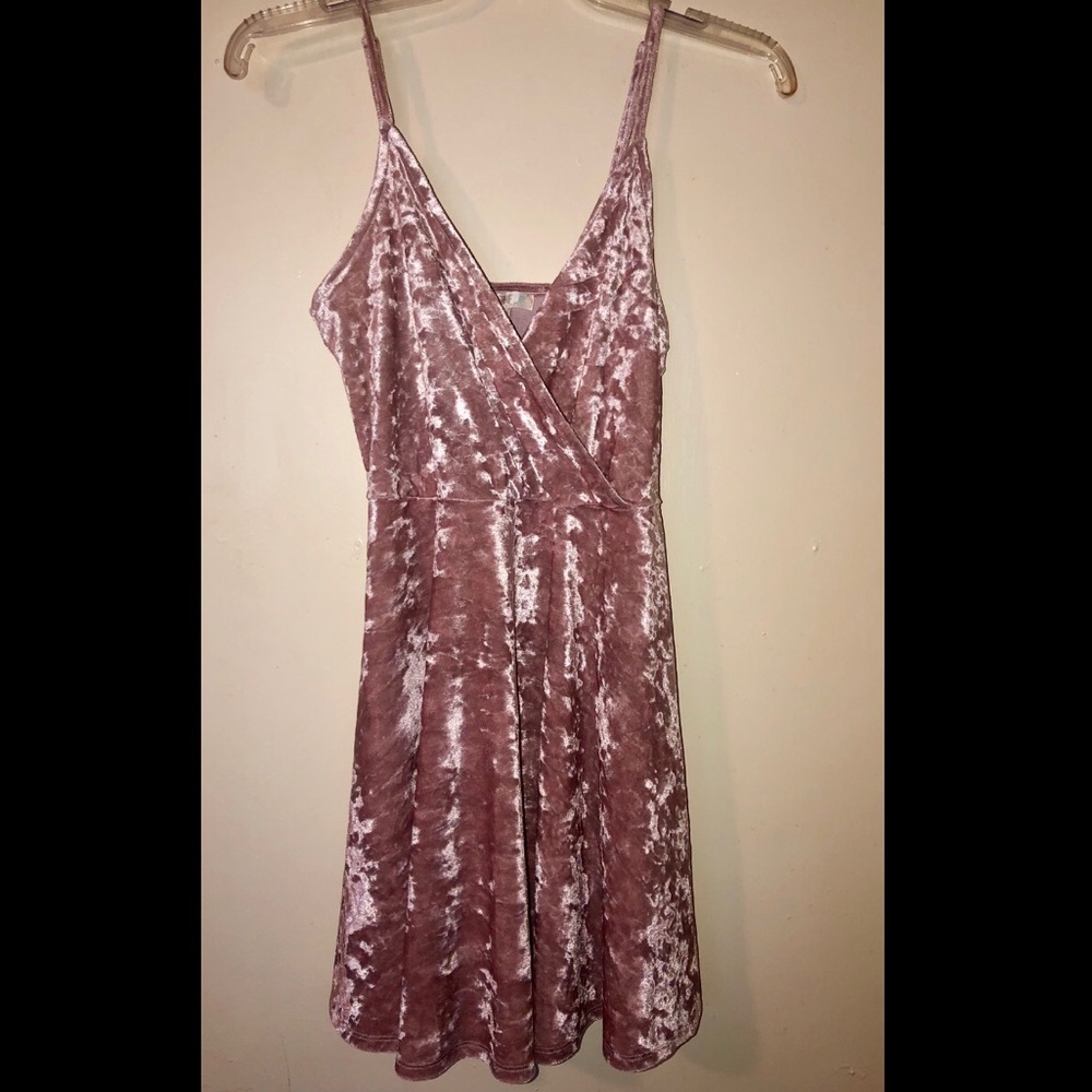 Pink Crushed Velvet Dress